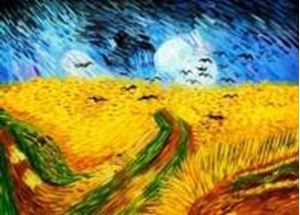 Obrazek Vincent van Gogh - Kornfeld mit Krähen k91420 90x120cm Ölgemälde handgemalt