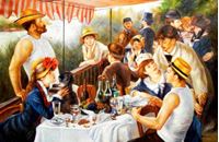 Immagine di Pierre Renoir - Frühstück der Ruderer p91493 120x180cm Ölgemälde Museumsqualität