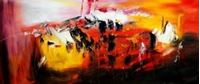 Εικόνα της Abstract - Fireworks t91467 75x180cm exzellentes Ölgemälde