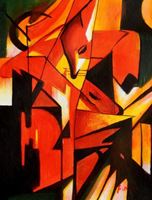 Resim Franz Marc - Füchse a91560 30x40cm Expressionismus Ölgemälde handgemalt