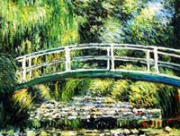 Obrazek Claude Monet - Brücke über dem Seerosenteich a91574 30x40cm Ölbild handgemalt