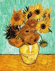 Immagine di Vincent van Gogh - Zwölf Sonnenblumen a91990 30x40cm exzellentes Ölbild Museumsqualität
