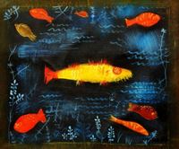 Resim Paul Klee - Der Goldfisch c91664 50x60cm handgemaltes Ölgemälde 