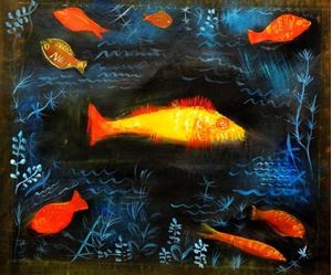 Resim Paul Klee - Der Goldfisch c91665 50x60cm handgemaltes Ölgemälde 