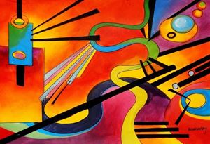 Image de Wassily Kandinsky - Freudsche Fehlleistung d91691 60x90cm abstraktes Ölgemälde