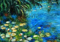 Imagen de Claude Monet - Seerosen und Schilf d91980 60x90cm Ölgemälde handgemalt