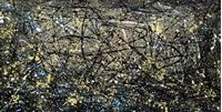 Εικόνα της Autumn Rhythm Homage of Pollock f91782 60x120cm abstraktes Ölgemälde handgemalt