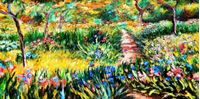 Afbeelding van Claude Monet - Monet´s Garten in Giverny f91985 60x120cm exzellentes Ölgemälde