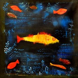 Resim Paul Klee - Der Goldfisch g91838 80x80cm handgemaltes Ölgemälde 