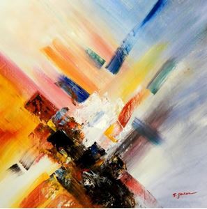 Imagen de Abstrakt - Farbtektonik g91839 80x80cm abstraktes Ölgemälde