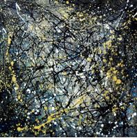 Afbeelding van Autumn Rhythm Homage of Pollock g91844 80x80cm abstraktes Ölgemälde handgemalt