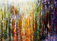 Image de Abstrakt - Durch den Monsun i91867 80x110cm exquisites Ölbild handgemalt