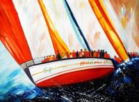 Resim Segelschiff hart am Wind i91883 80x110cm beeindruckendes Ölgemälde