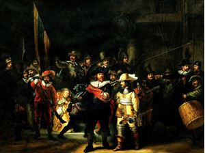 Изображение Rembrandt - Die Nachtwache k92003 90x120cm meisterhaftes Ölgemälde Museumsqualität