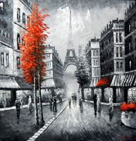 Resim Modern Art - Paris Spaziergang am Abend m91952 120x120cm Ölbild handgemalt