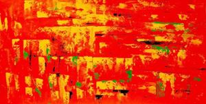 Imagen de Abstrakt - Hot summer in Santa Fe f92041 60x120cm Ölbild handgemalt