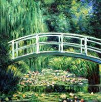 Obrazek Claude Monet - Brücke über dem Seerosenteich g92012 80x80cm Ölbild handgemalt Museumsqualität