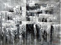 Afbeelding van Abstrakt - Nacht in New York k92064 90x120cm Ölgemälde handgemalt