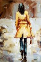 Resim Modern Art - Walking Lady d92258 60x90cm exquisites Ölbild