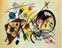 Obrazek Wassily Kandinsky - Querlinie a92106 30x40cm exzellentes Ölgemälde