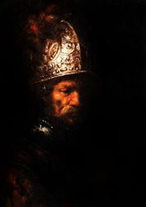 Resim Rembrandt - Mann mit Goldhelm a92490 30x40cm edles Ölgemälde handgemalt Museumsqualität