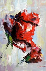 Resim Abstrakt - Roter Mohn d92201 60x90cm abstraktes Ölgemälde