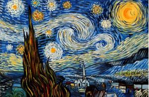 Image de Vincent van Gogh - Sternennacht d92232 60x90cm exzellentes Ölgemälde handgemalt