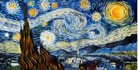 Afbeelding van Vincent van Gogh - Sternennacht f92321 60x120cm exzellentes Ölgemälde handgemalt