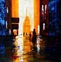 Bild von Abstrakt - Berlin Galeries Lafayette g92359 80x80cm abstraktes Ölbild handgemalt