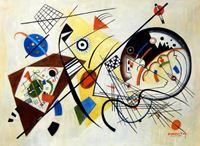 Obrazek Wassily Kandinsky - Querlinie i92385 80x110cm exzellentes Ölgemälde