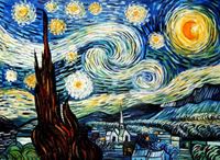 Bild von Vincent van Gogh - Sternennacht i92393 80x110cm exzellentes Ölgemälde handgemalt