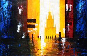 Εικόνα της Abstrakt - Berlin Galeries Lafayette p92457 120x180cm abstraktes Ölbild handgemalt