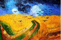 Bild von Vincent van Gogh - Kornfeld mit Krähen p92466 120x180cm Ölgemälde handgemalt
