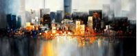 Afbeelding van Abstrakt New York Manhattan Skyline bei Nacht t92440 75x180cm Gemälde handgemalt